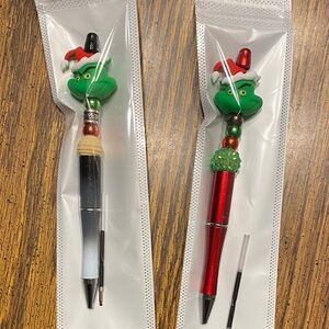 Handcrafted Santa Grinch pens